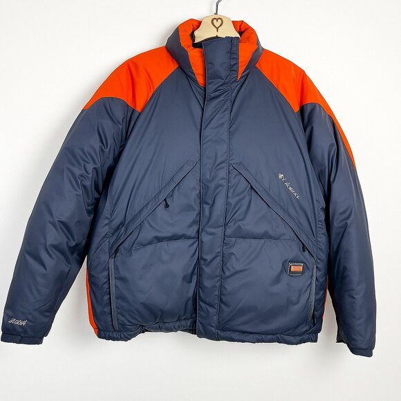 VTG Ralph Lauren Polo Jeans Down-Filled Puffer Jacket RL67 Navy Orange Mens L